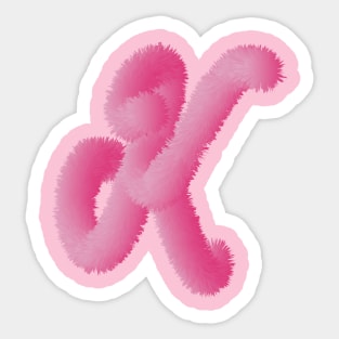 K Pink Animal Initials Sticker